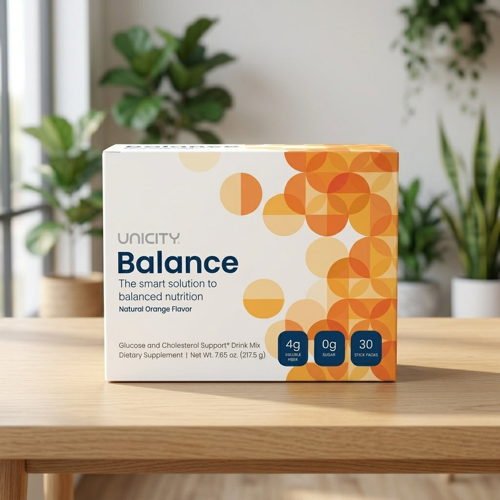 Unicity Balance Orange Fiber Supplement Drink Mix, 30 Stick Packs | New & Sealed | Exp 04/2028