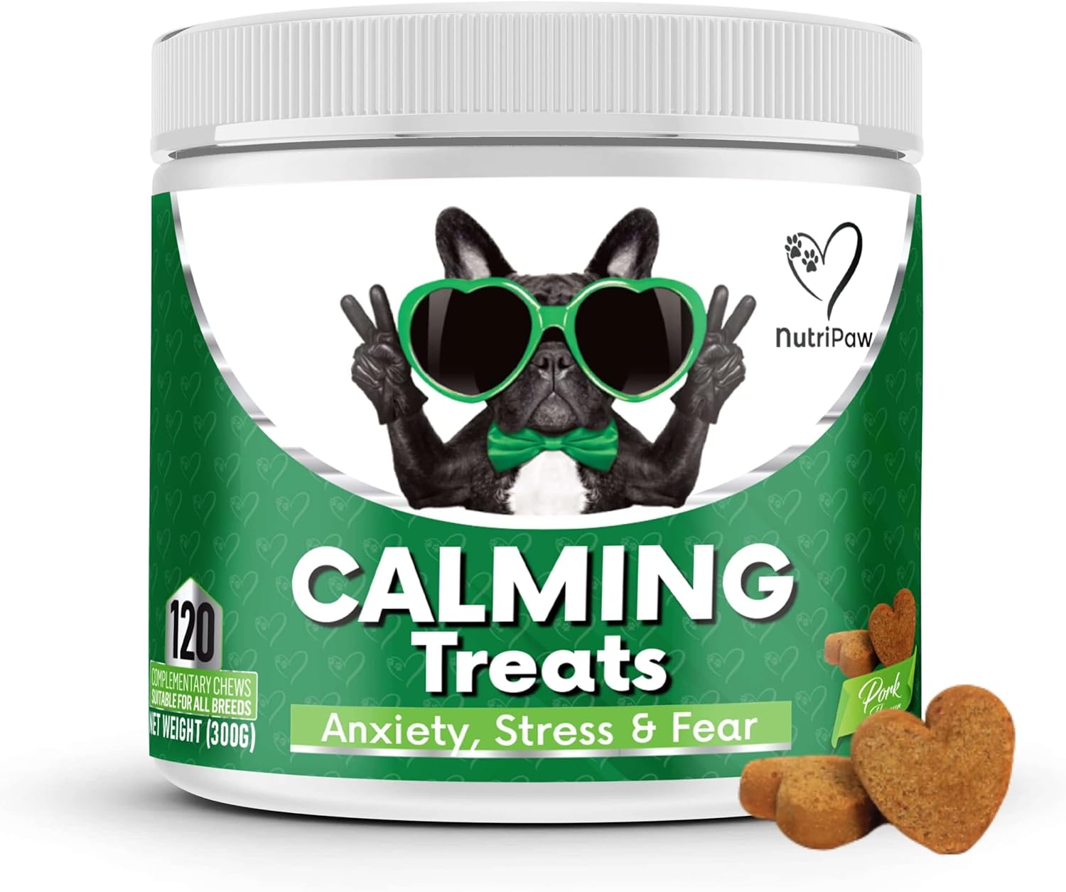 NutriPaw Calming Treats for Dogs – Helps Reduce Stress, Anxiety, Barking, Hyperactivity & Aggression – Non-Drowsy Formula