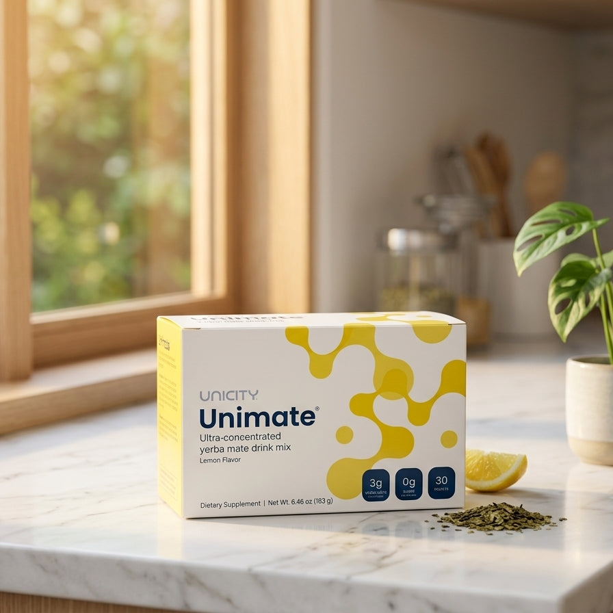 Unicity Unimate Dietary Supplement LEMON FLAVOR Drink Mix 5/10/30 Pack - Exp2027