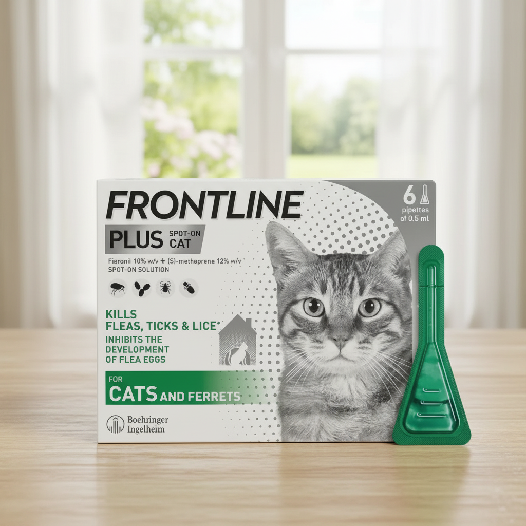 Frontline Spot-On Plus Flea & Tick Treatment for Cats & Ferrets (6 Pipettes)