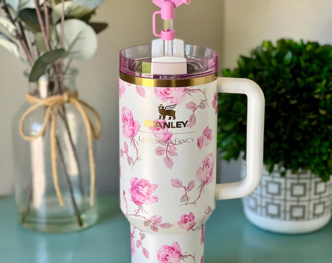 Authentic - LOVESHACKFANCY x Stanley 40ox tumbler - Ribbon Rosa - Special Edition Box Included - NEW
