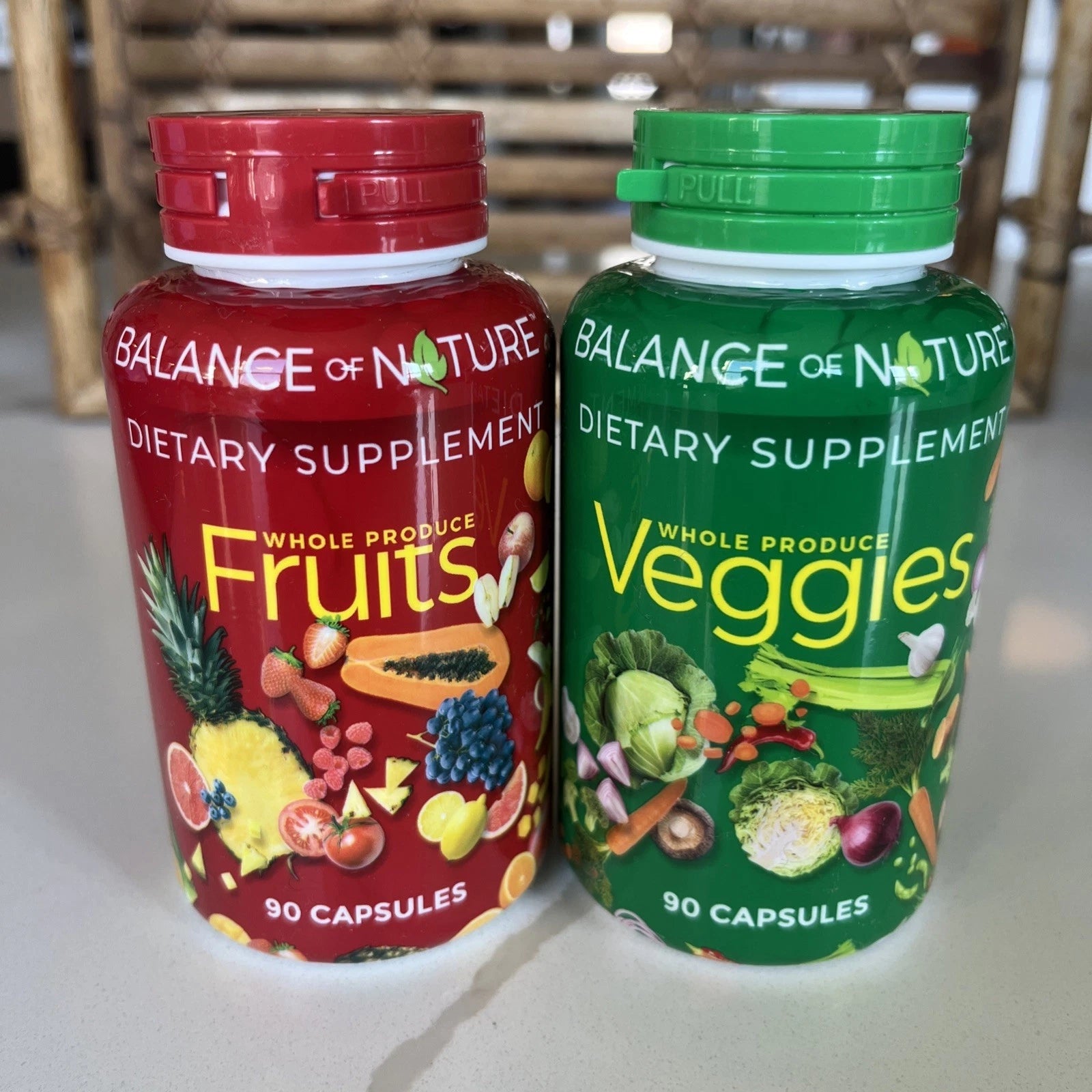 Natures Fruits & Veggies Balance 2 Pack, 90 Veggies and 90 Fruits Supplement