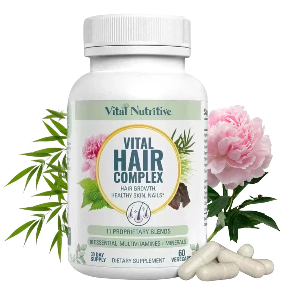 Vital Hair Complex – Biotin & Vitamin B Hair Vitamins for Women & Men – Supports Healthy Hair, Skin & Nails – Hormone-Free, Gluten-Free – Hair Supplement for Women & Men