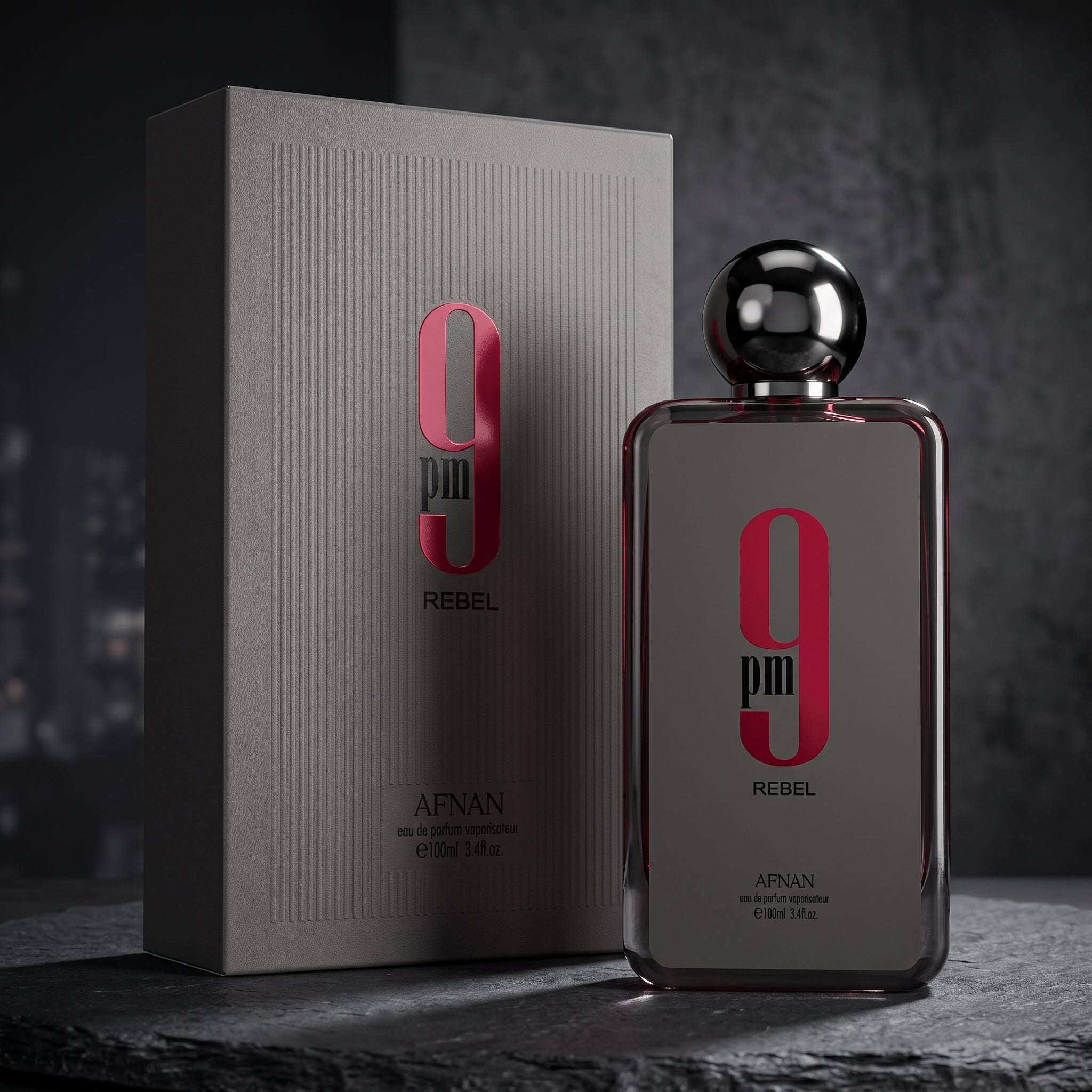 Afnan 9PM Rebel Eau de Parfum EDP for Men 3.4 fl oz / 100ml Brand New Sealed Authentic