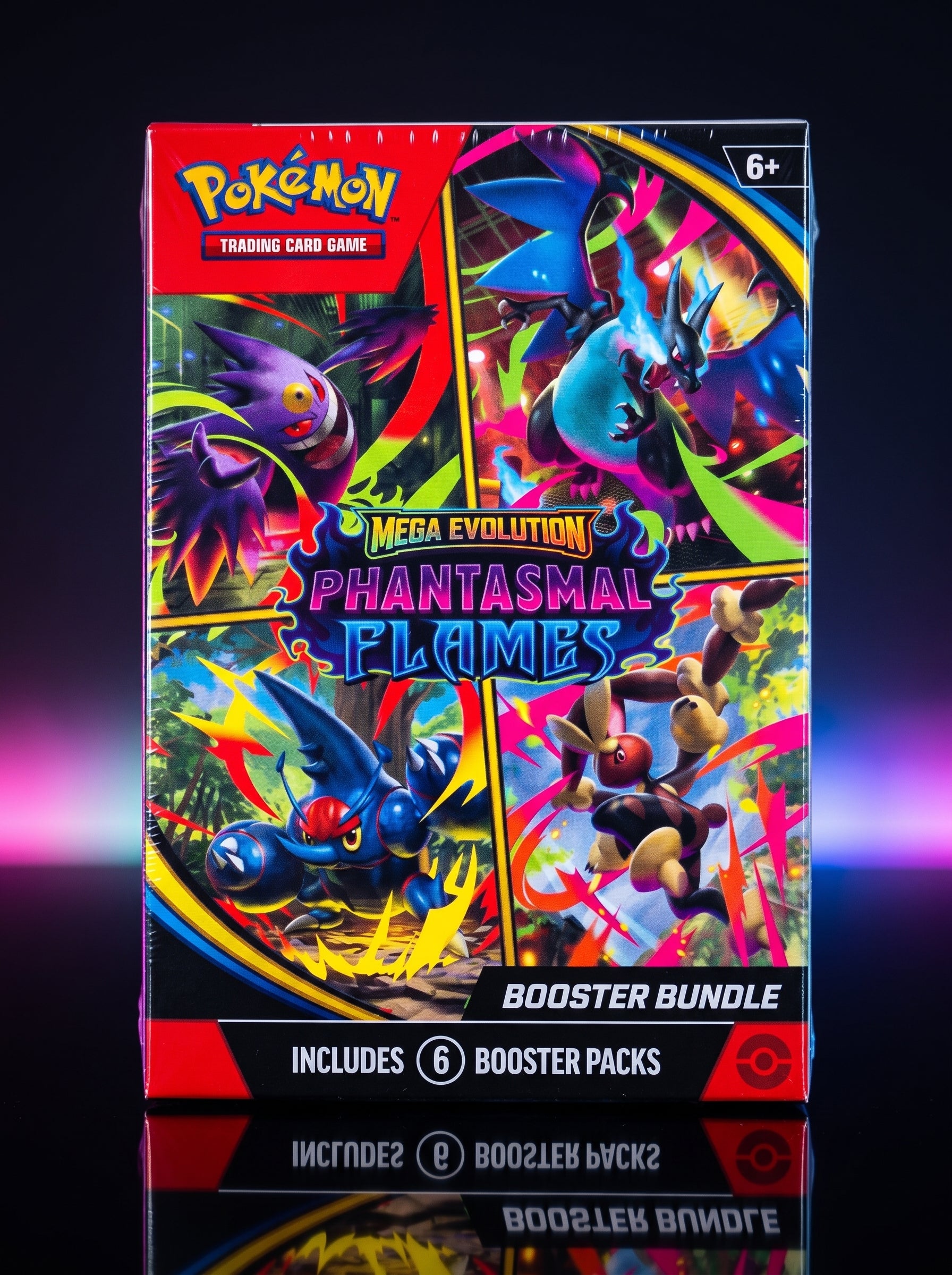 Pokémon TCG Mega Evolution Phantasmal Flames Booster Bundle 6 Packs Sealed