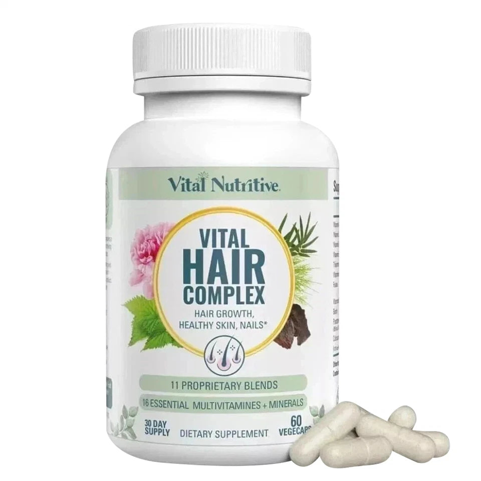 Vital Hair Complex – Biotin & Vitamin B Hair Vitamins for Women & Men – Supports Healthy Hair, Skin & Nails – Hormone-Free, Gluten-Free – Hair Supplement for Women & Men